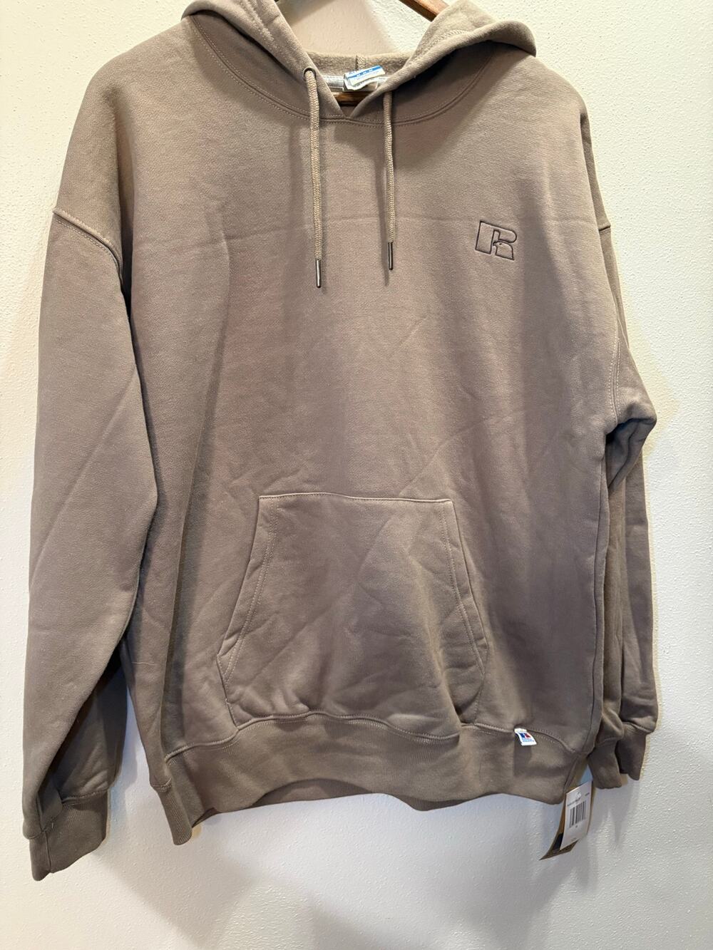 NWT Russell Athletic Men’s Medium Brown Logo Pullover Hoodie Sweatshirt